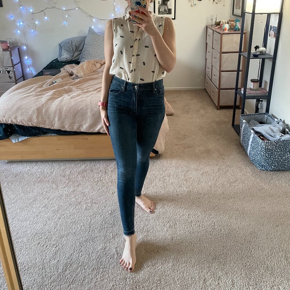 Lucky Brand High Rise Dark Wash Bridgette Skinny Jeans Size 27
